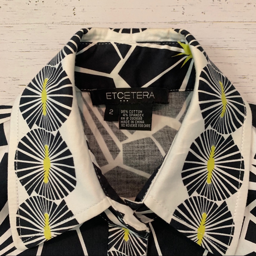Etcetera Patterned Button Down Blouse - image 3